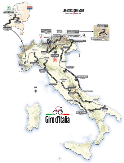 Giro D'Italia Route Map