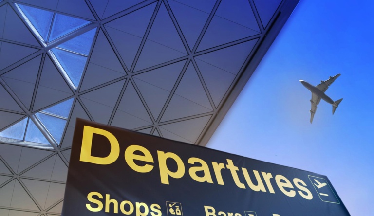 departure sign in airport